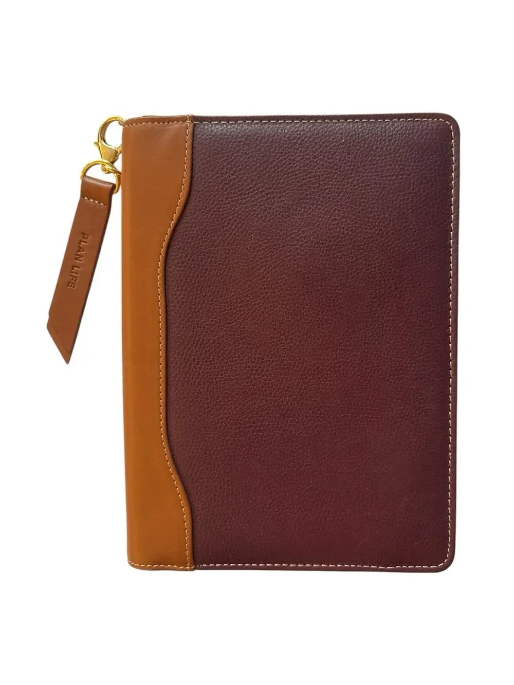 Franklin Quest Planner Binder Burgundy Brown Verona Leather Zip Around No Ring